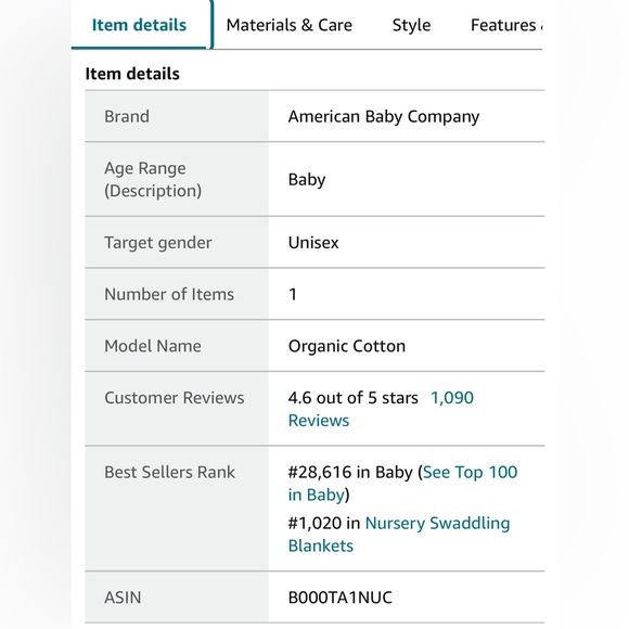 American Baby Company Sweater Knit Swaddle Blanket, Organic Cotton Natural Color - Picture 8 of 8